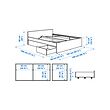 VIHALS bed frame with 2 storage boxes