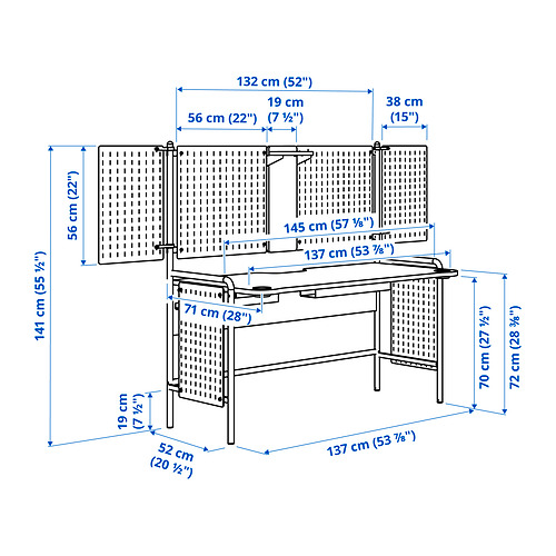 FRÖSKELÅS gaming desk