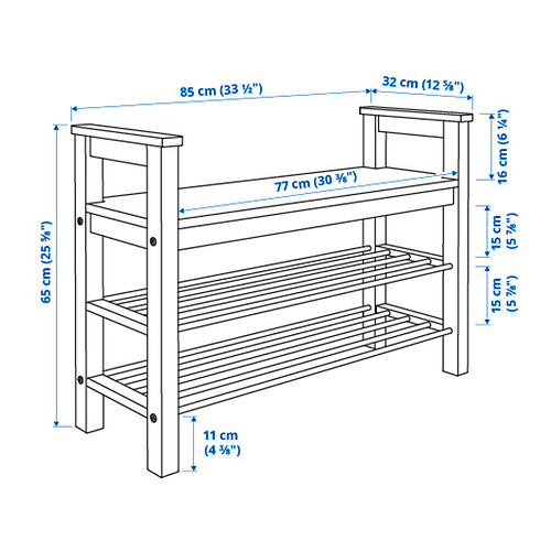 HEMNES bench with shoe storage