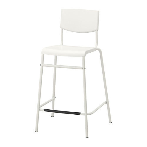 STIG - bar stool with backrest, counter height white/white, 63 cm | IKEA Hong Kong and Macau - E1023760_S4