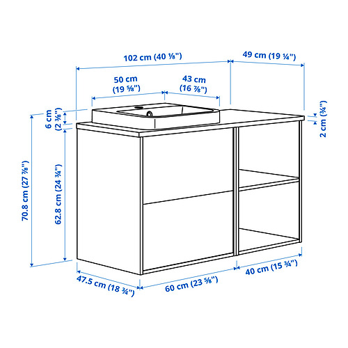 BACKSJÖN/ÄNGSJÖN wash-stand/wash-basin