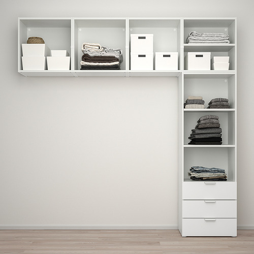 PLATSA wardrobe with 5 doors+3 drawers