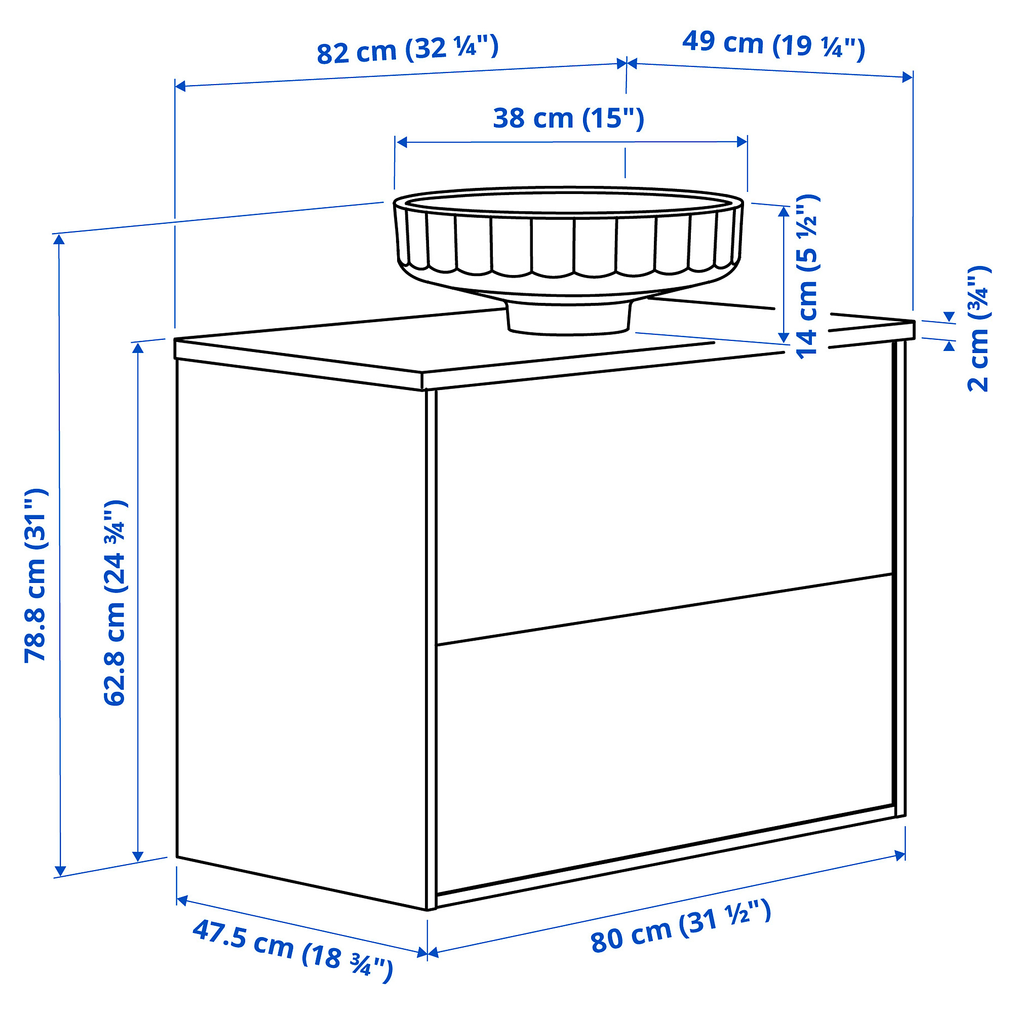 LERSJÖN/ÄNGSJÖN wash-stnd w drawers/wash-basin