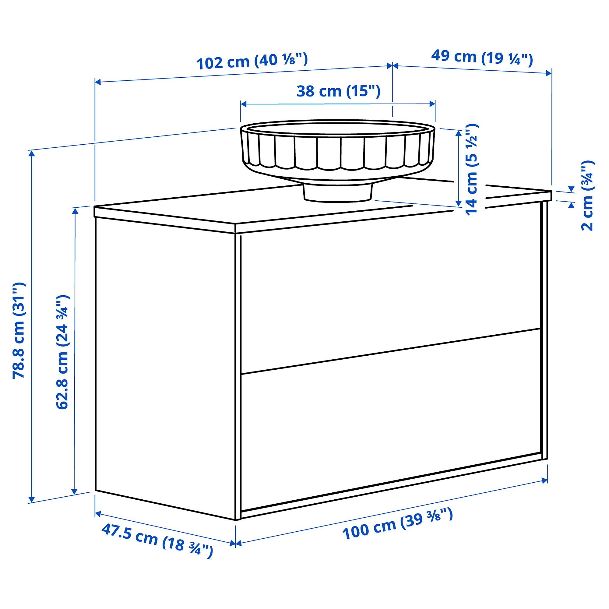LERSJÖN/ÄNGSJÖN wash-stnd w drawers/wash-basin