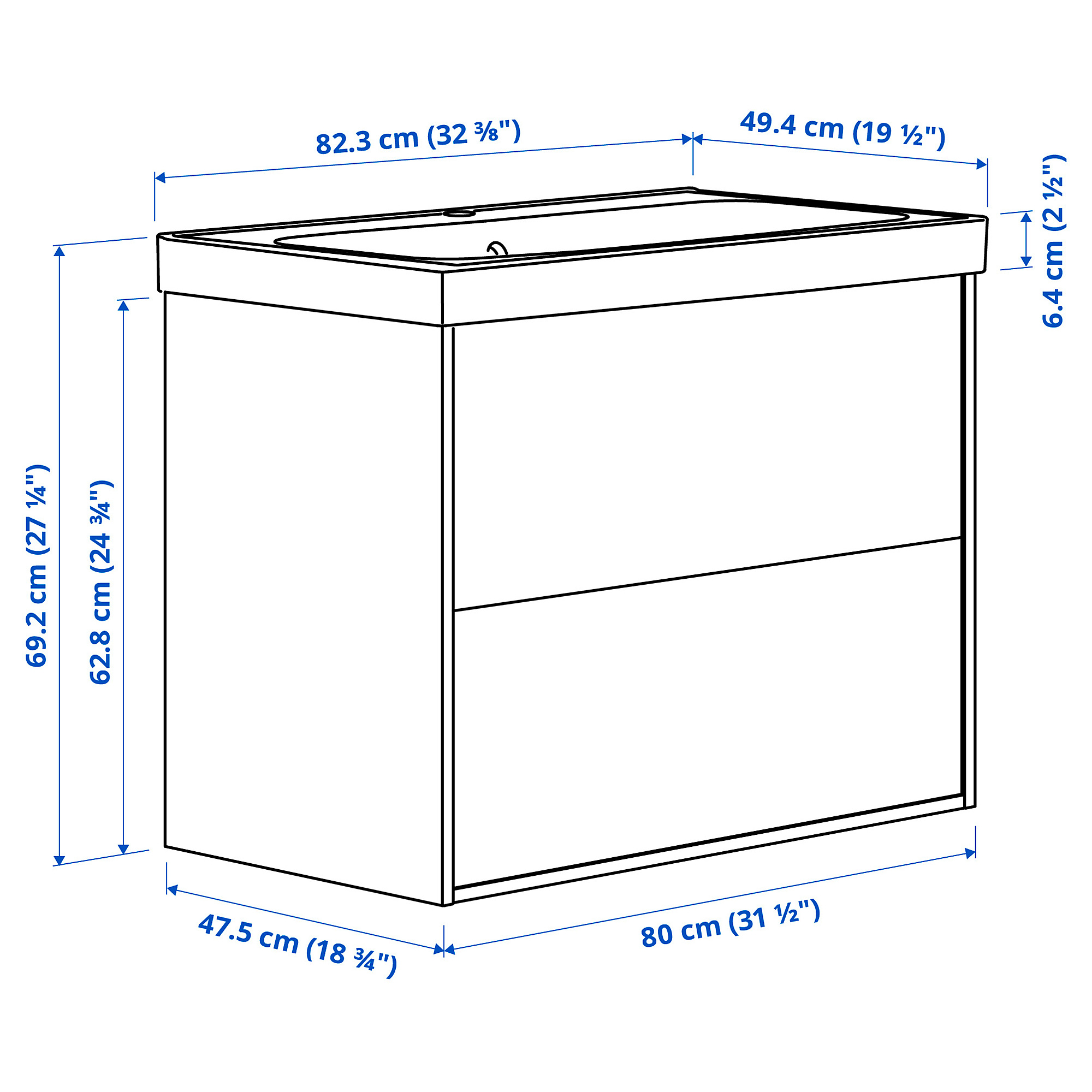 HAVBÄCK/ORRSJÖN wash-stnd w drawers/wash-basin