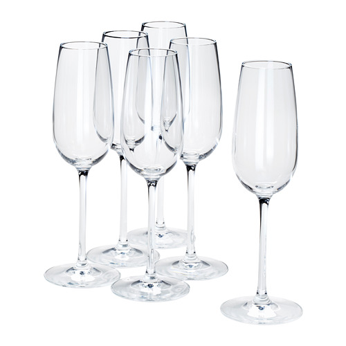 SVALKA Champagne flute, clear glass - IKEA