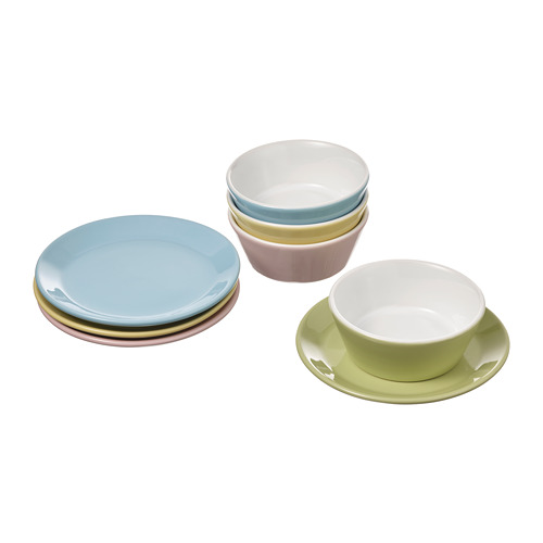 DUKTIG 8-piece plate/bowl playset