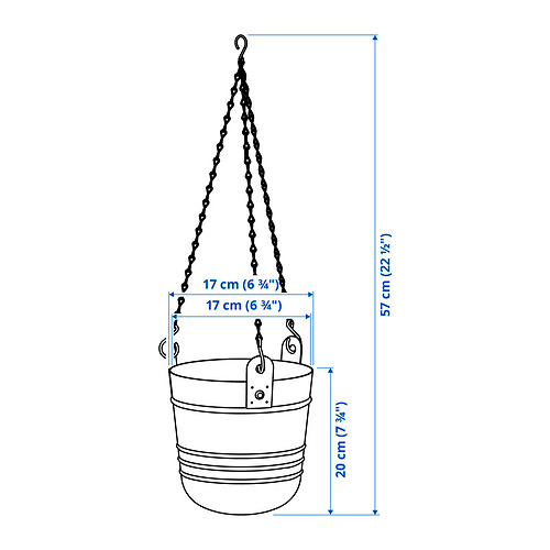 PÄRLRÖNN hanging planter