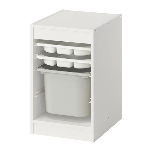 TROFAST storage combination with box/trays