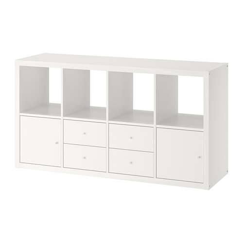 KALLAX shelving unit with 4 inserts