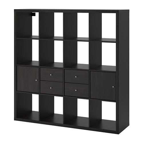 KALLAX shelving unit with 4 inserts