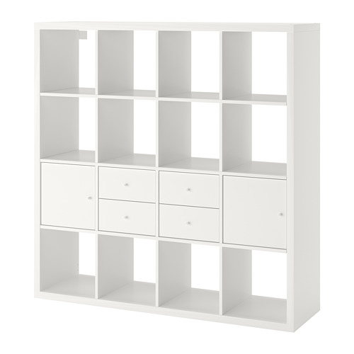 KALLAX shelving unit with 4 inserts