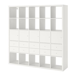 KALLAX - shelving unit with 10 inserts, white, 182x182 cm | IKEA