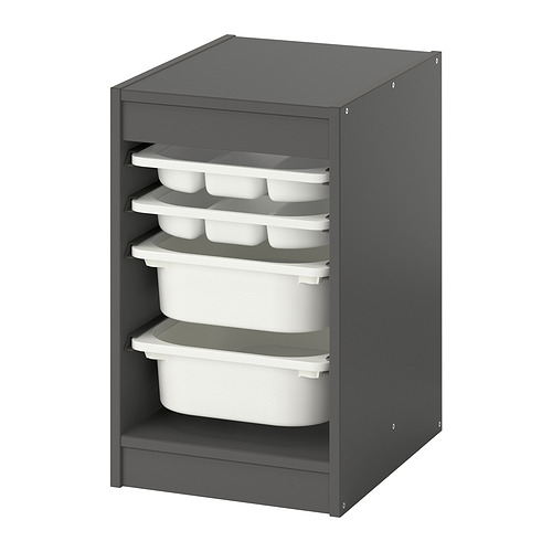TROFAST storage combination w boxes/trays