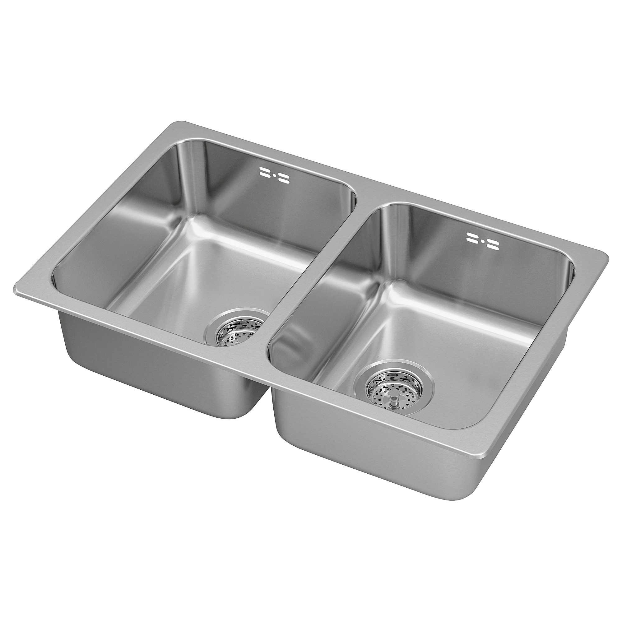 HILLESJÖN inset sink, 2 bowls
