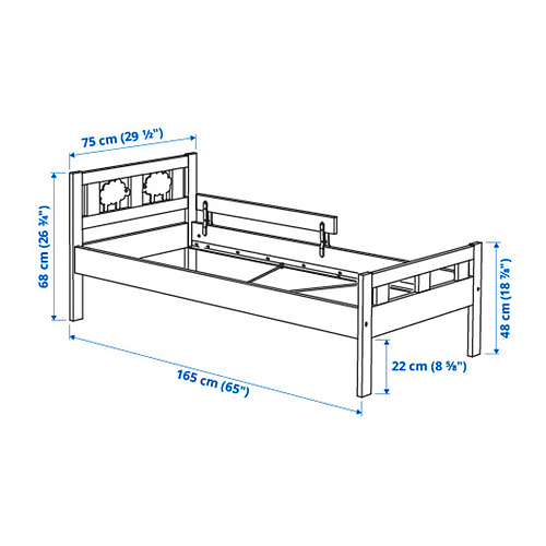 KRITTER bed frame and guard rail