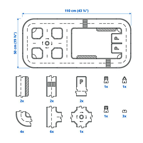 RÄVUNGE 玩具車軌 23件套裝