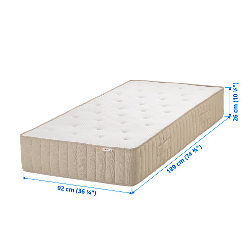 VATNESTRÖM pocket sprung mattress, extra firm/natural, single
