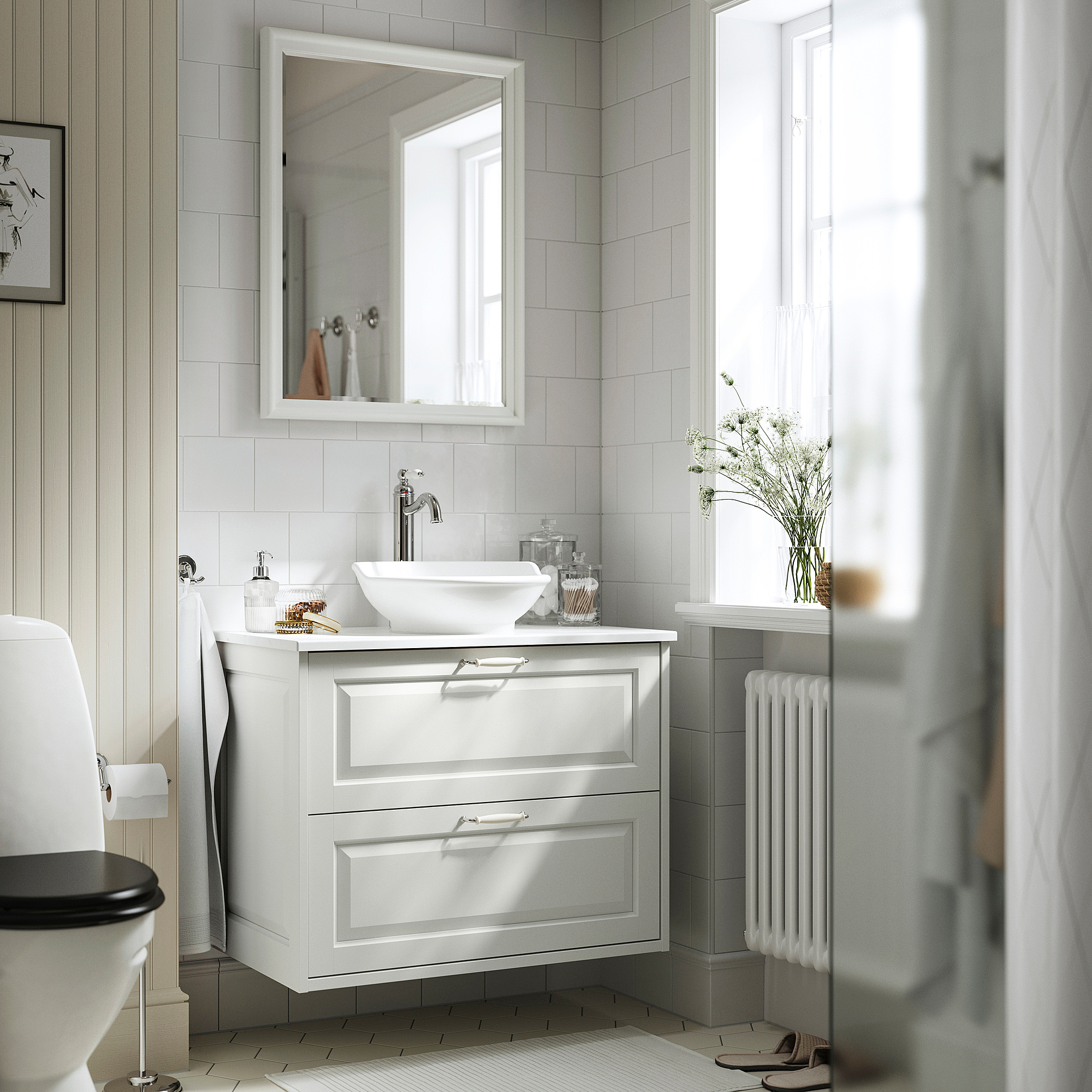 TÄNNFORSEN/VÄSTERSJÖN wash-stnd w drawers/wash-basin
