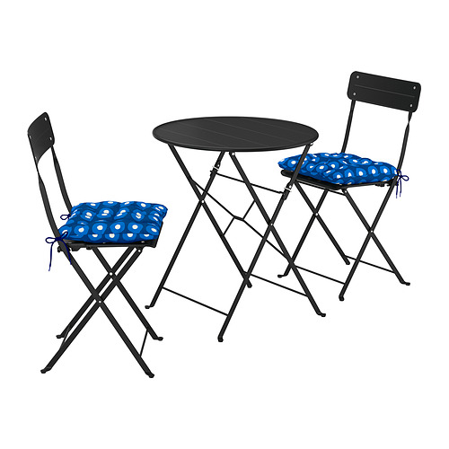 SUNDSÖ table and 2 folding chairs