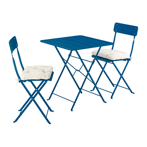 SUNDSÖ table and 2 folding chairs