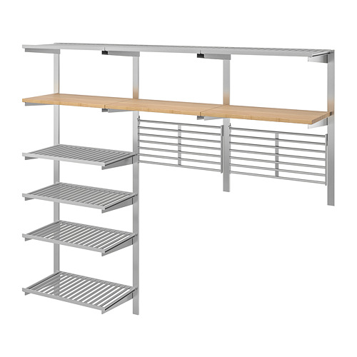 KUNGSFORS suspension rail w shelves/wll grids
