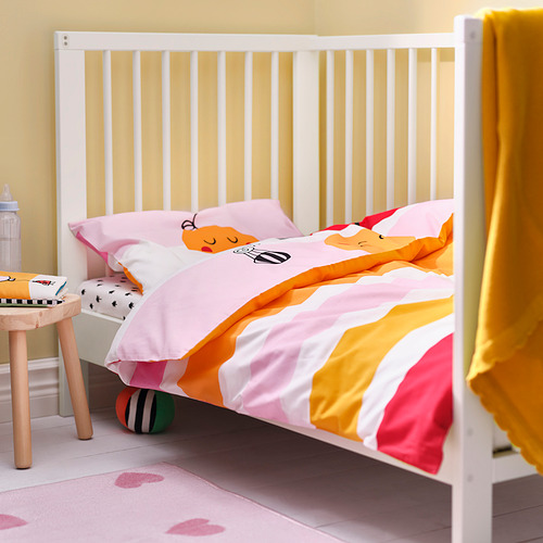 GRÖNFINK duvet cover 1 pillowcase for cot