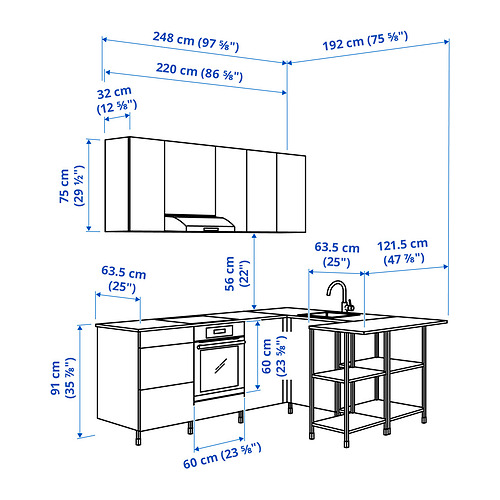 ENHET corner kitchen