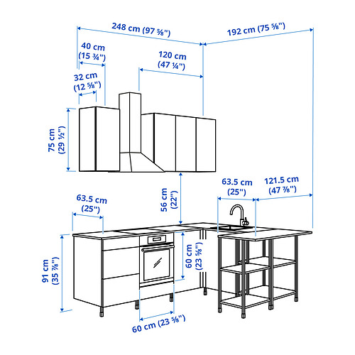 ENHET corner kitchen