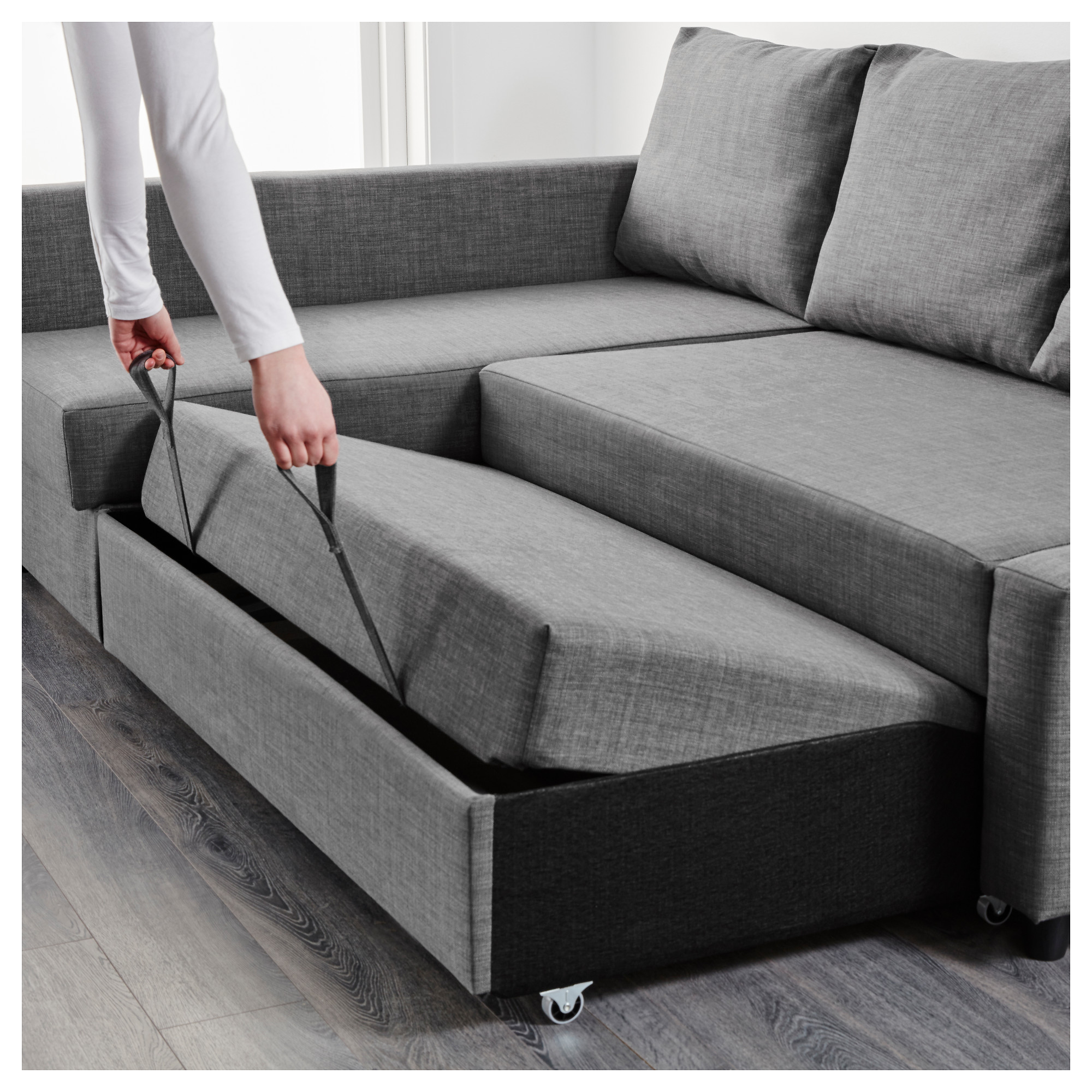 FRIHETEN corner sofa  bed  with storage Skiftebo dark 