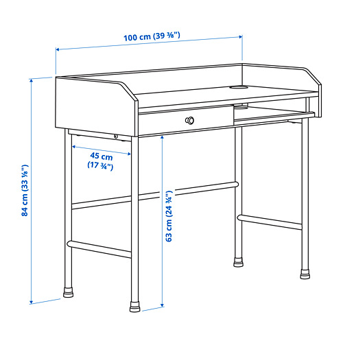 HAUGA/BLECKBERGET desk and storage combination