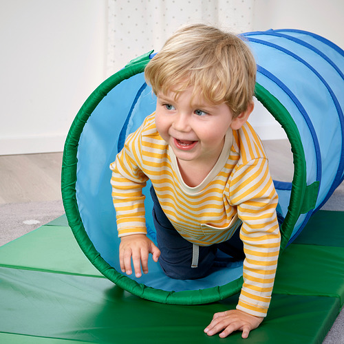 DVÄRGMÅS - play tunnel, blue/green | IKEA Hong Kong and Macau