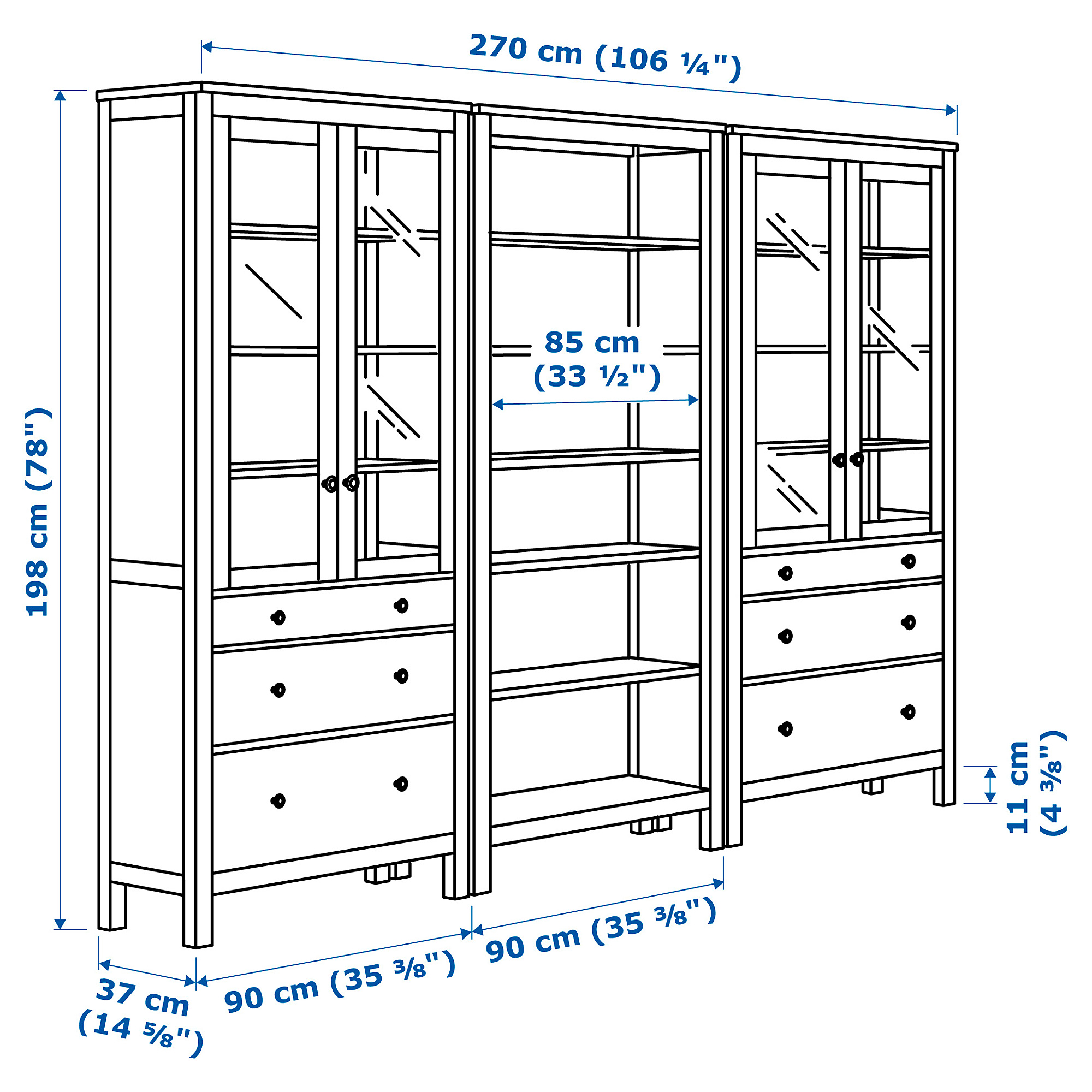HEMNES 貯物組合連門/抽屜