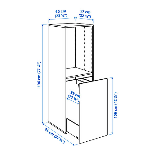 SMÅSTAD wardrobe with pull-out unit