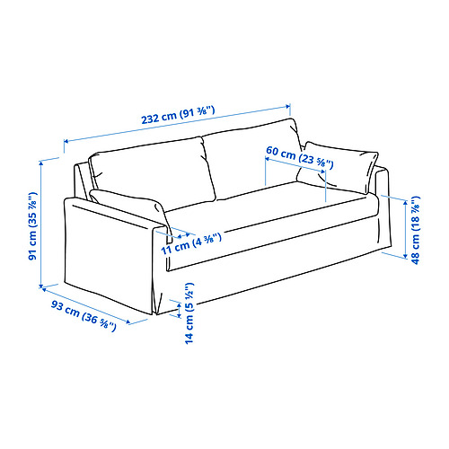 HYLTARP 3-seat sofa