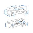 HYLTARP 3-seat sofa w chaise longue, right