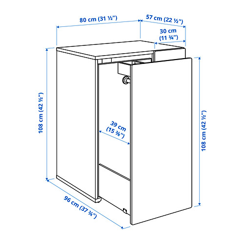 SMÅSTAD wardrobe with pull-out unit