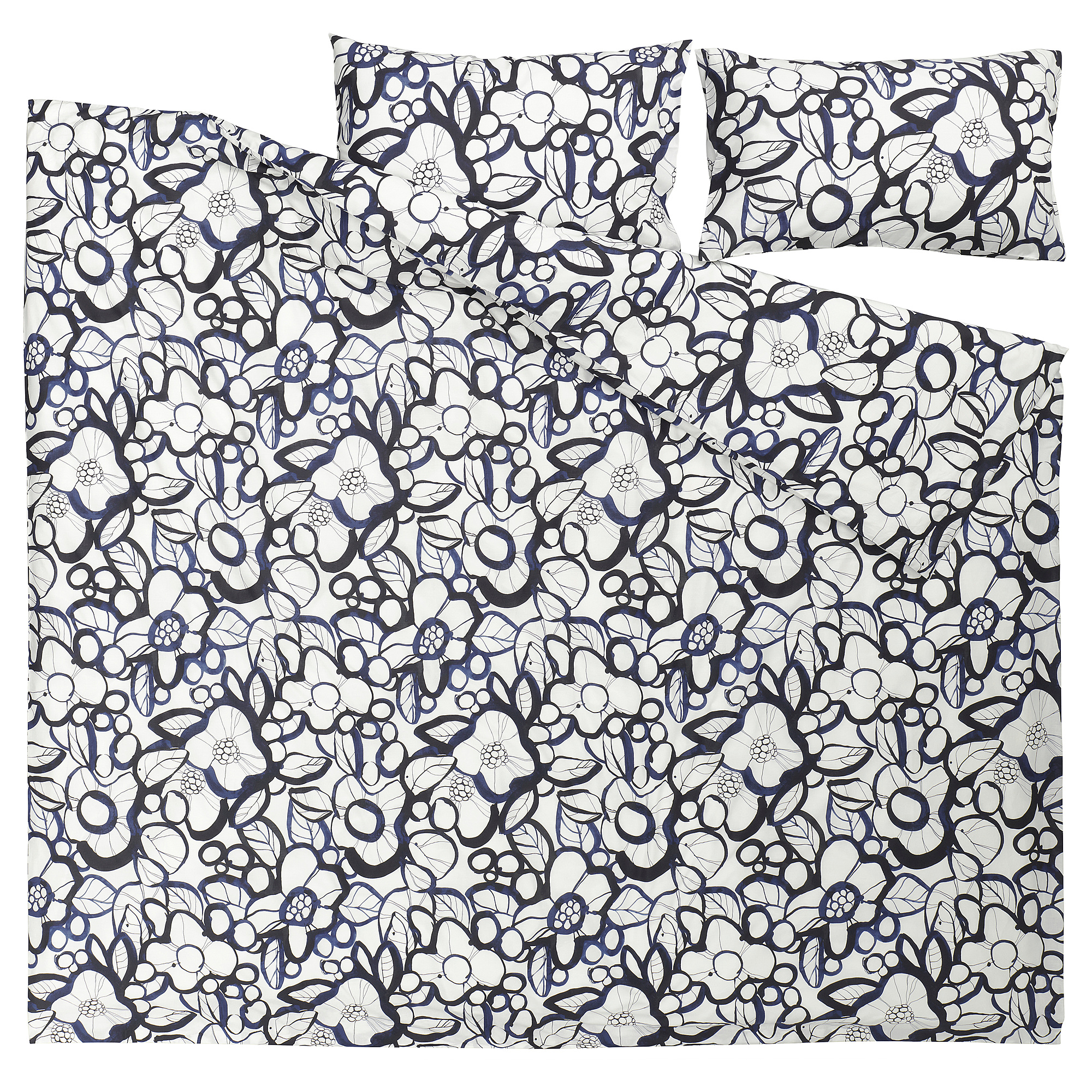 HÄRLIR duvet cover and 2 pillowcases