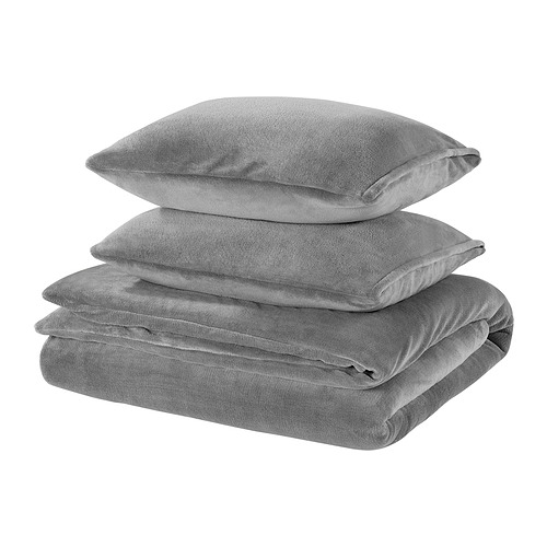 KRANSSALVIA duvet cover and 2 pillowcases
