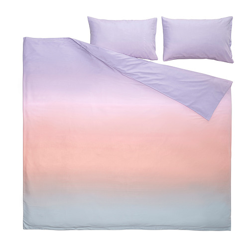 FLÄDERBUSKE duvet cover and 2 pillowcases