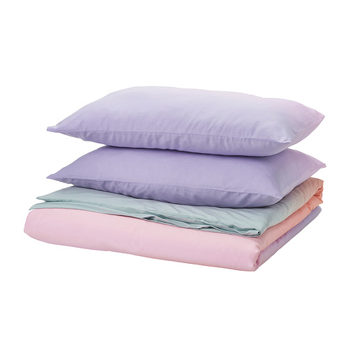 FLÄDERBUSKE duvet cover and 2 pillowcases