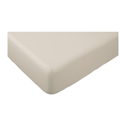 DVALA fitted sheet, beige, small double