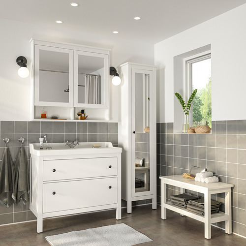 HEMNES/RÄTTVIKEN bathroom furniture, set of 5