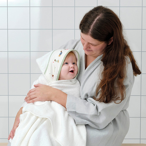 DRÖMSLOTT baby towel with hood