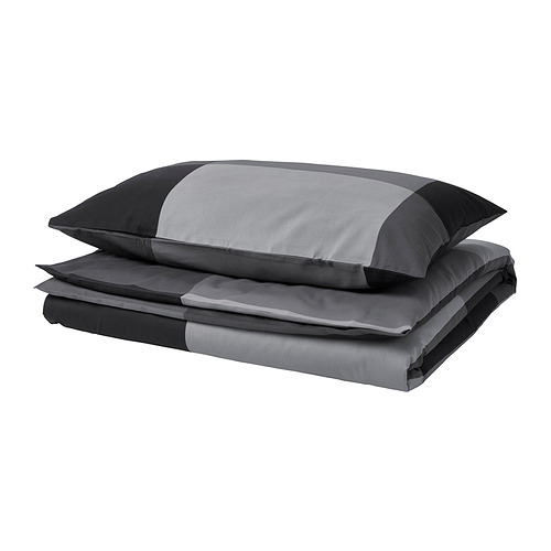BRUNKRISSLA - duvet cover and pillowcase, black, 150x200/50x80 cm | IKEA Hong Kong and Macau - E1024487_S4