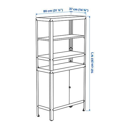 KOLBJÖRN shelving unit with cabinet