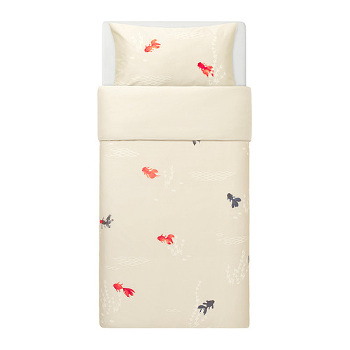 FÖSSTA - 被套枕袋套裝, 金魚/米黃色, 150x200/50x80 厘米 | IKEA 香港及澳門 - PE992500_S4