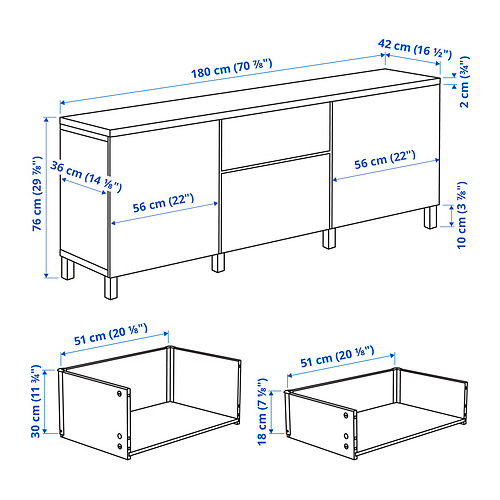 BESTÅ storage combination with drawers