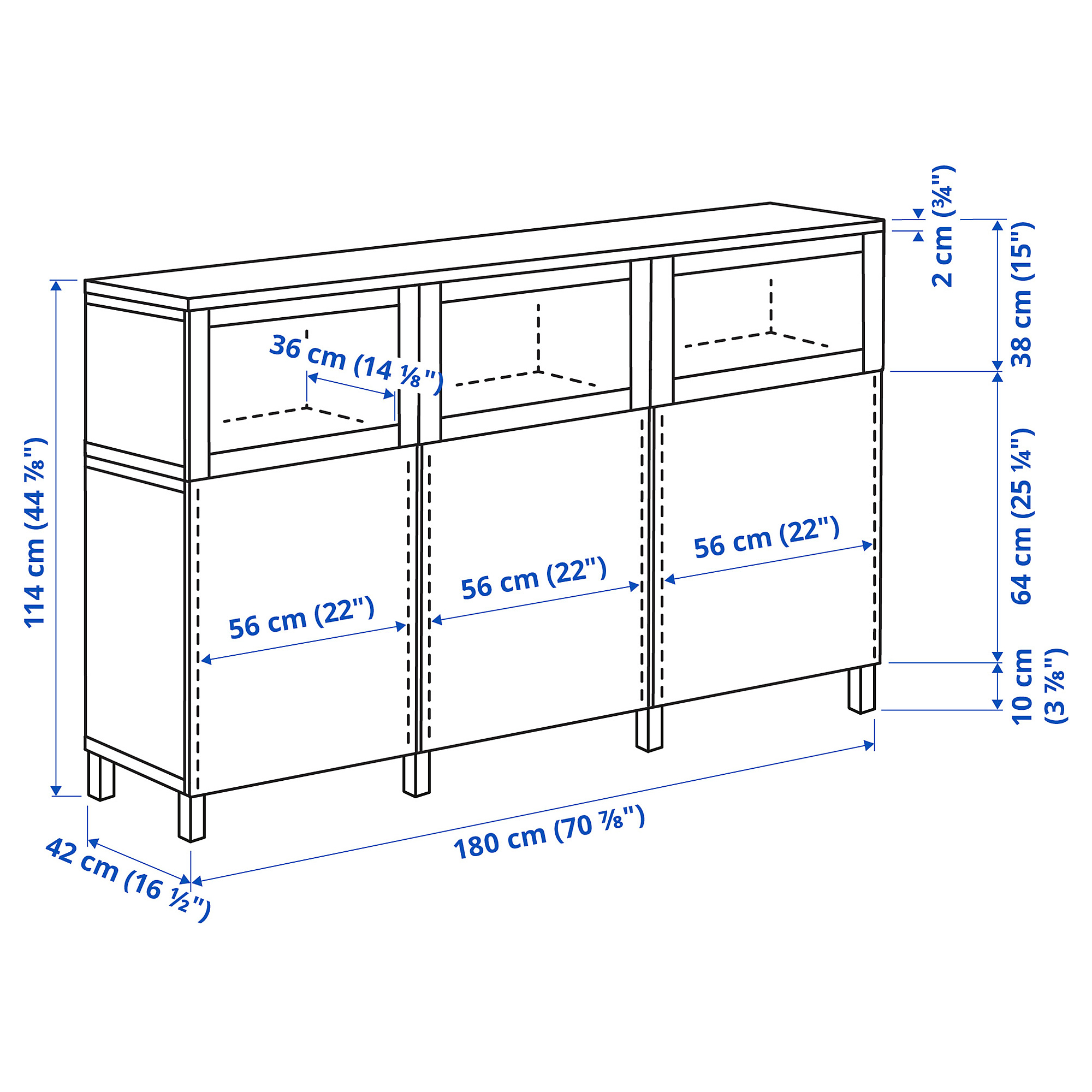 BESTÅ storage combination with doors