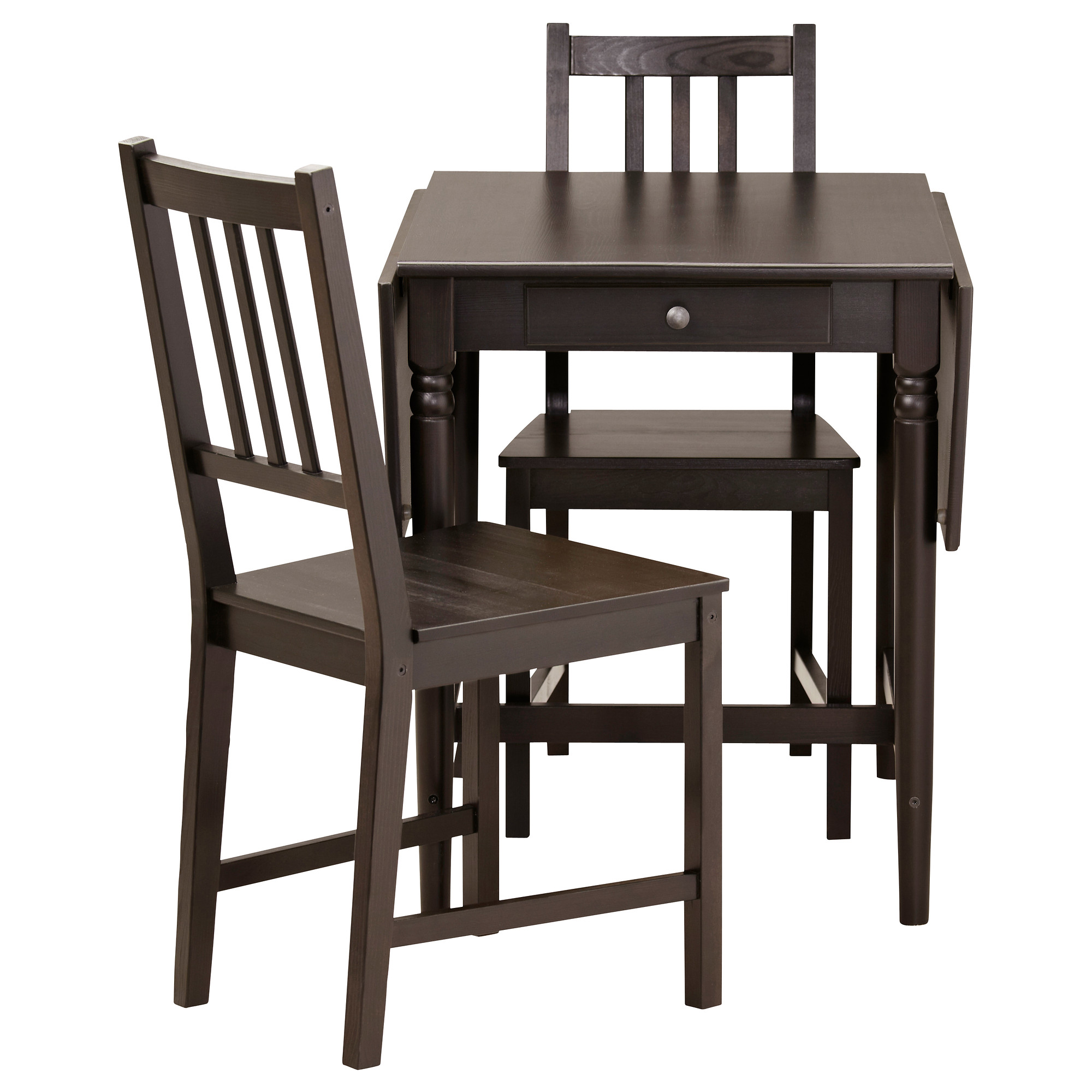 Ingatorp Stefan Table And 2 Chairs Black Brown Brown Black